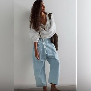 We The Free Lunan Crop Harem Jeans, Size XS, color Boardwalk, runs large